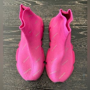 Balenciaga Hot Pink Knit Sock Sneakers